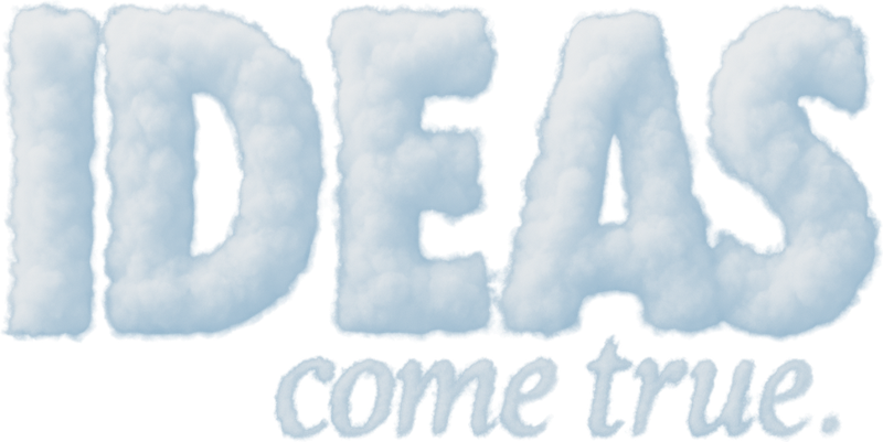 Ideas come true, escrito em nuvens